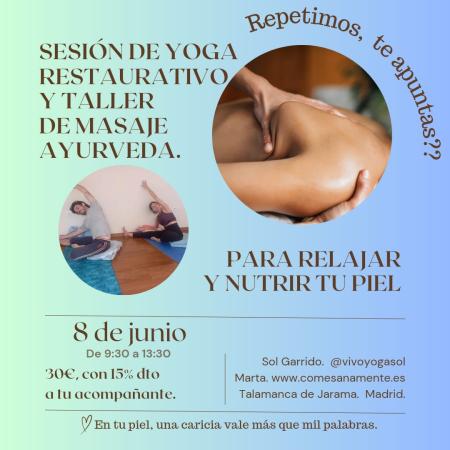 Yoga restaurativo y masaje Ayurveda - junio 2024 Yoga restaurativo y masaje Ayurveda - junio 2024