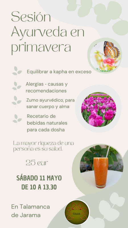Sesión Ayurveda - mayo 2024 Come Sana Mente